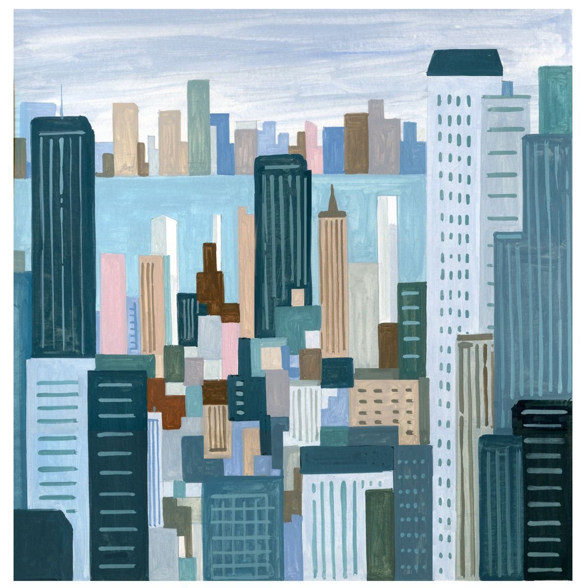 Urban And Pop Acrylic Painting , Newyork_Sl-09 By Andre Baldet, 13 X 13, Artwork For Sale On Artfinder