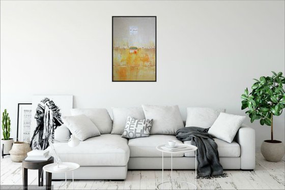 Abstract Orange Yellow Cream Panel