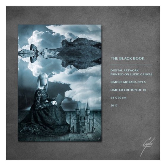 THE BLACK BOOK | 2017 | DIGITAL ARTWORK ON LUCID CANVAS | HIGH QUALITY | LIMITED EDITION OF 10 | SIMONE MORANA CYLA | 64 X 90 CM