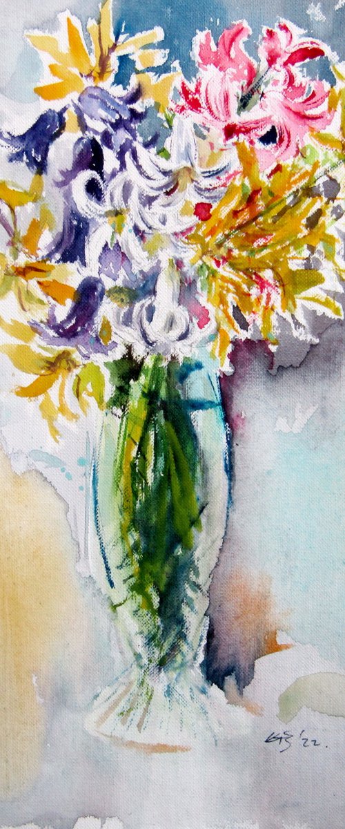 Still life with some spring flowers by Kovács Anna Brigitta