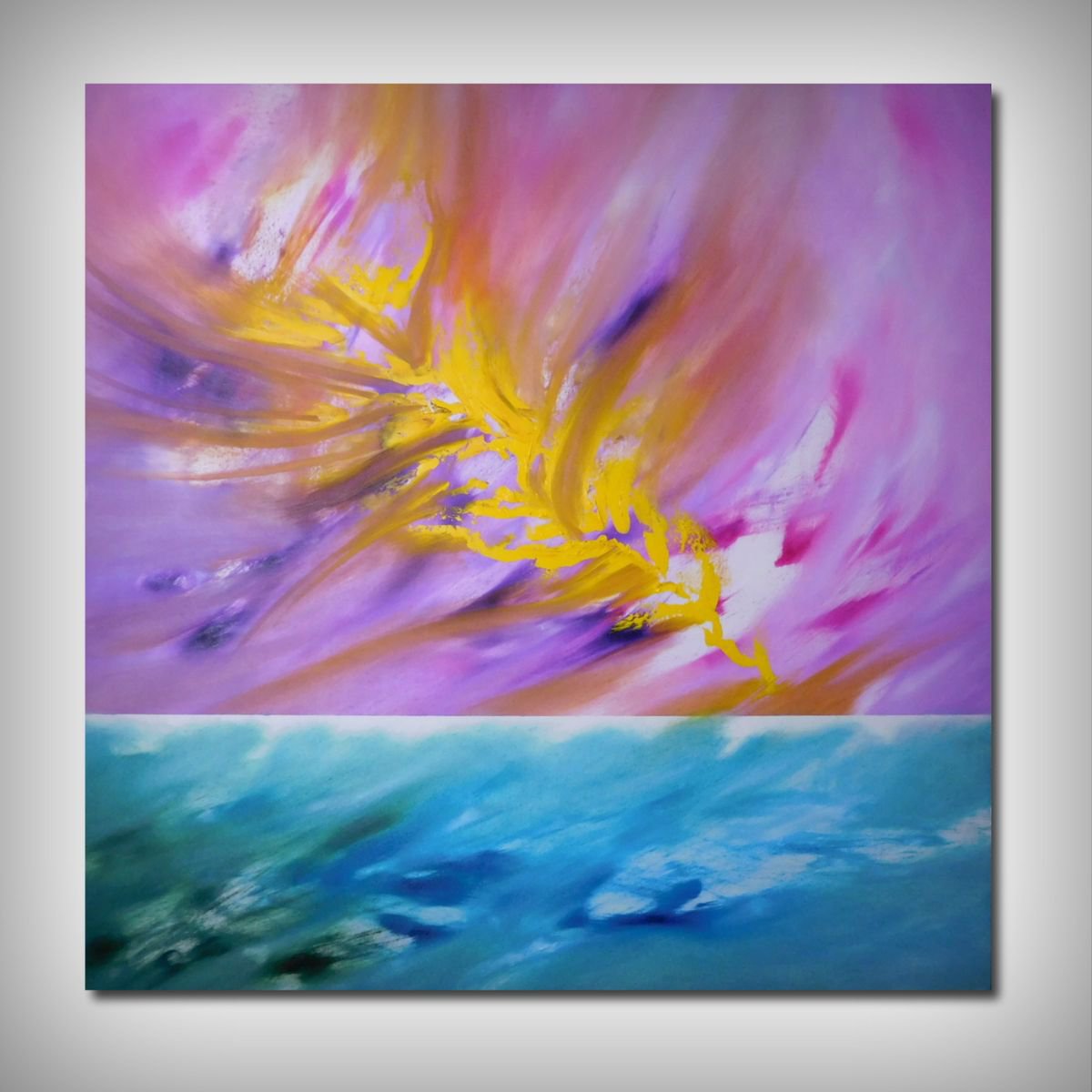 Abstract Oil Painting By Davide De Palma, 31 X 31, Narciso, Original Artwork