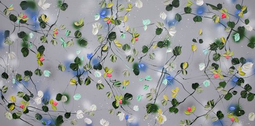 “The Joy Of Flowers” textured floral artwork by Anastassia Skopp