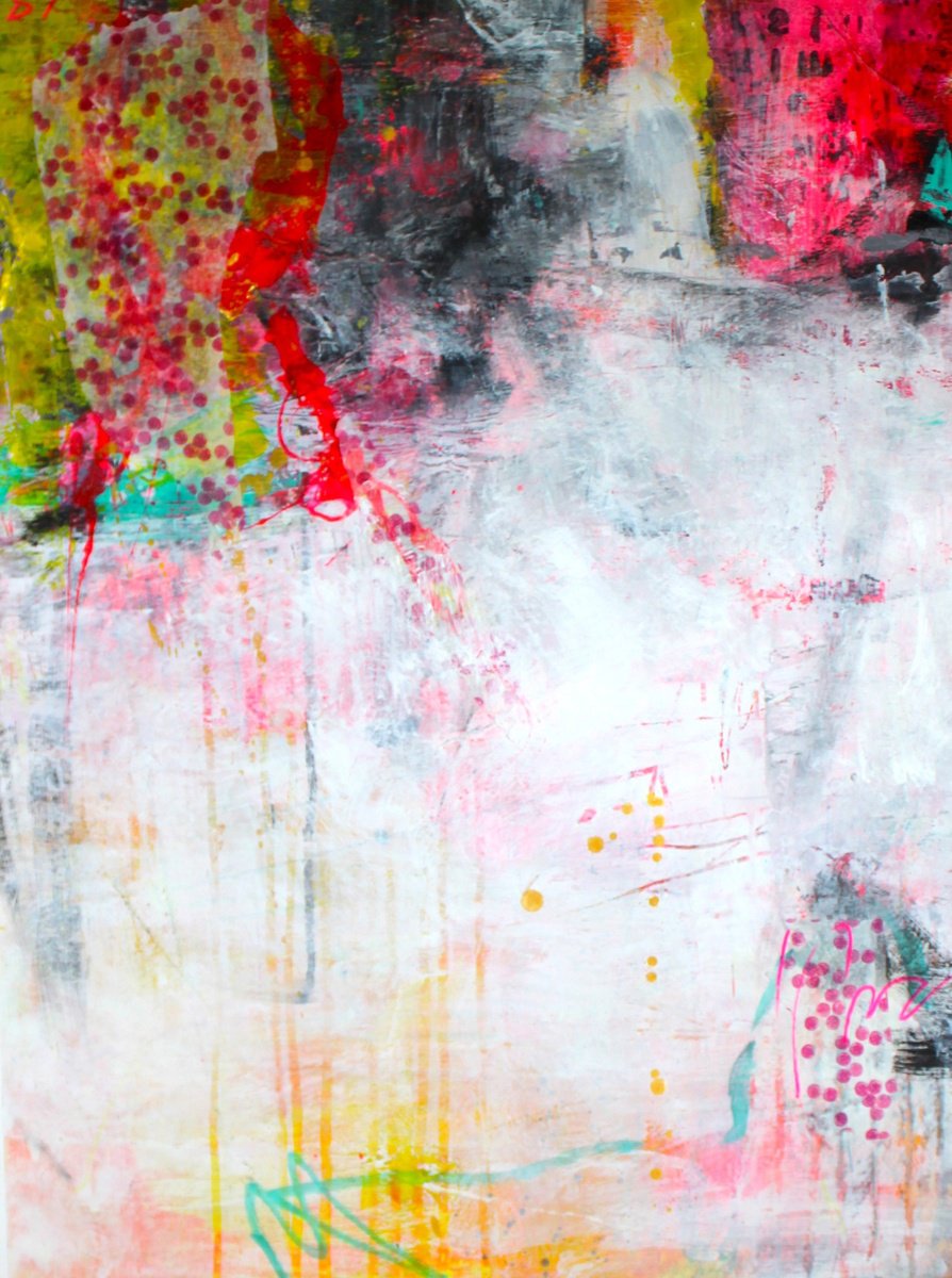 Abstract Acrylic Painting By Laura Spring, 18 X 24", The Language Of Love 4, Original Artwork