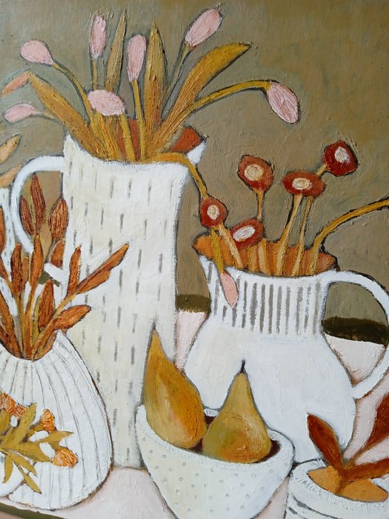 Autumn Fruit and Flowers