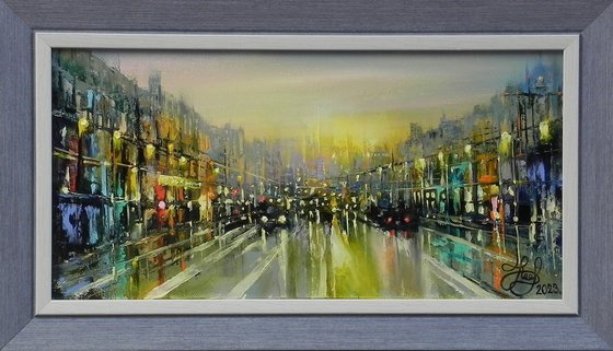 ""City light"" - Original art Framed