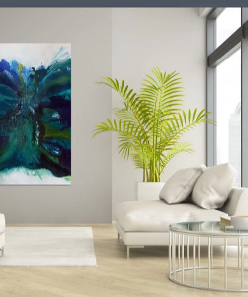 ABSTRACT SEASCAPE BLUE 1 by Christa Haack