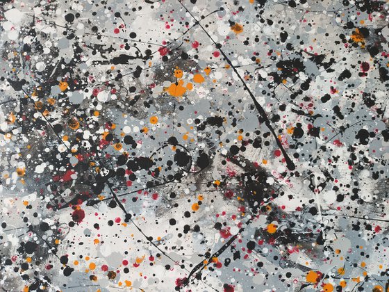 Abstract J.Pollock style acrylic by M.Y.