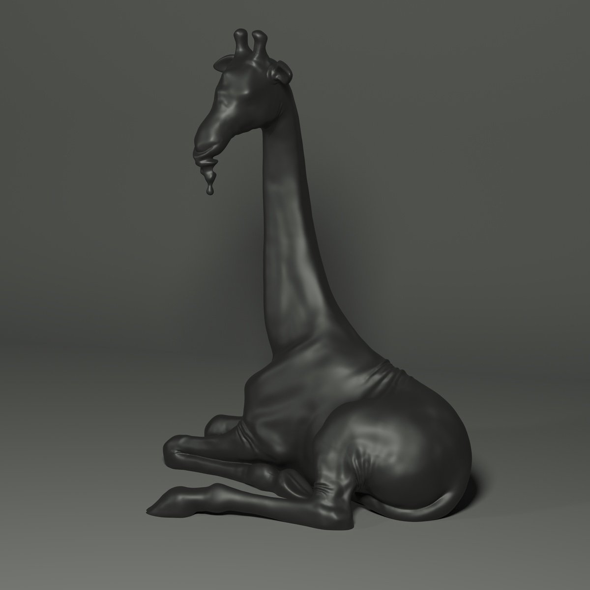 Surrealistic Animal Sculpture By Anton Tische, 10 X 14, Graff Sculpture, Original Artwork