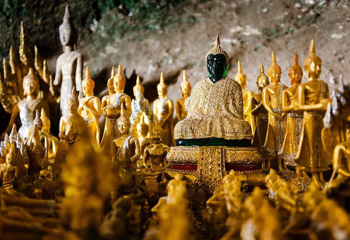 Impressionistic Still Life Photograph By Tom Hanslien, 47 X 33", Pac Ou Cave Temple, Luang Prabang, Laos, Original Artwork