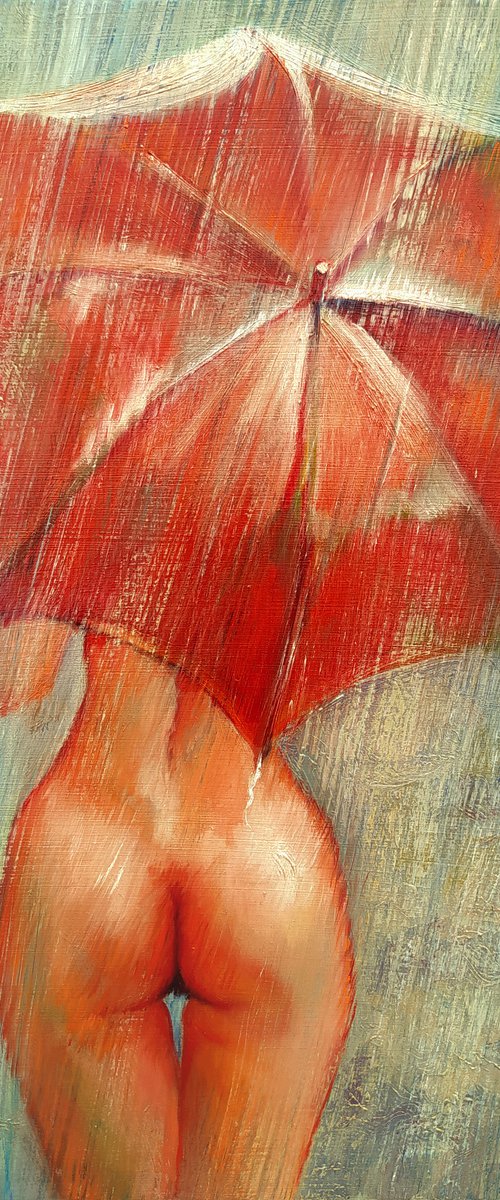 Red Umbrella by Isabel Mahe