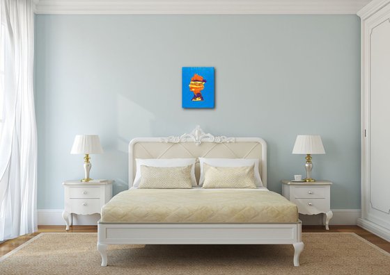 Queen #14  portrait of Elizabeth  on blue yellow orange purple present idea pop art urban gift idea