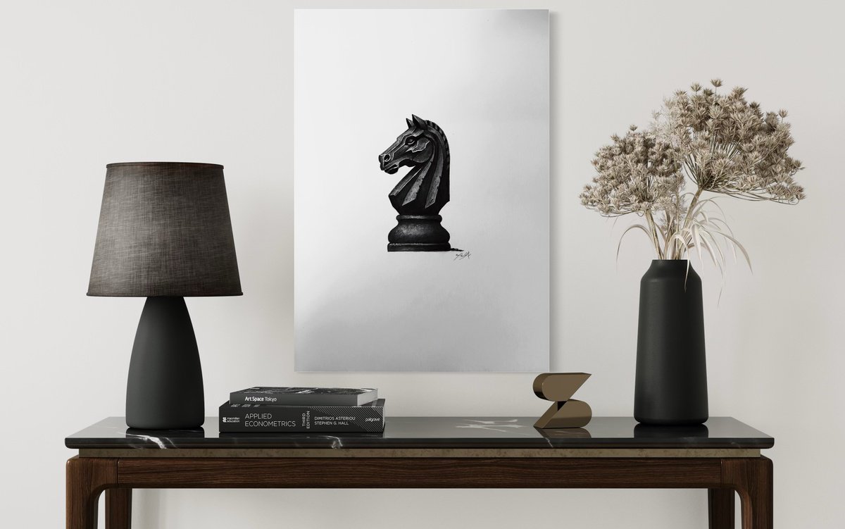 Photorealistic Pencil Drawing , Horse Chess Piece By Amelia Taylor, 8 X 12, Artwork For Sale On Artfinder