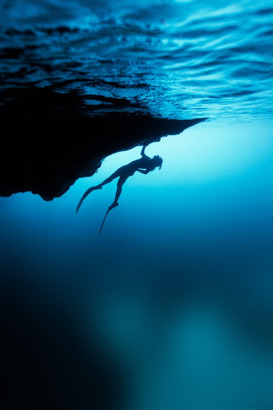 Cave freediving
