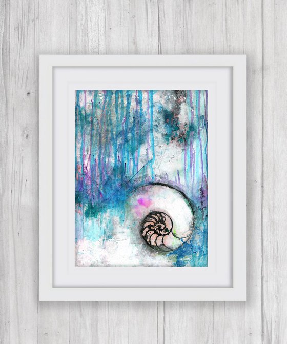 Searching For Tranquility 7 - Abstract Nautilus Shell Painting