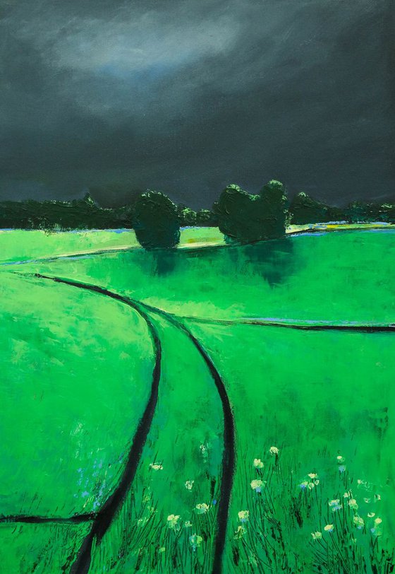 The Greens and the storm - Fields and Colors Series