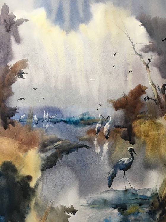 Sold Watercolor “Quiet evening”