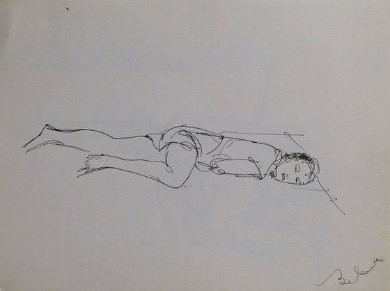 Woman lying down #3, 24x32 cm
