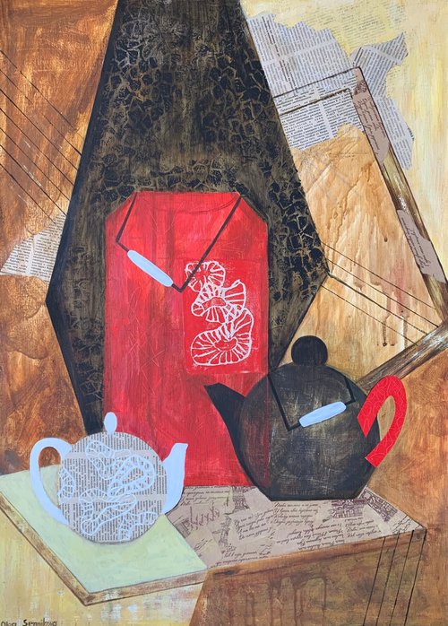 Still life with teapots by Olga Sennikova