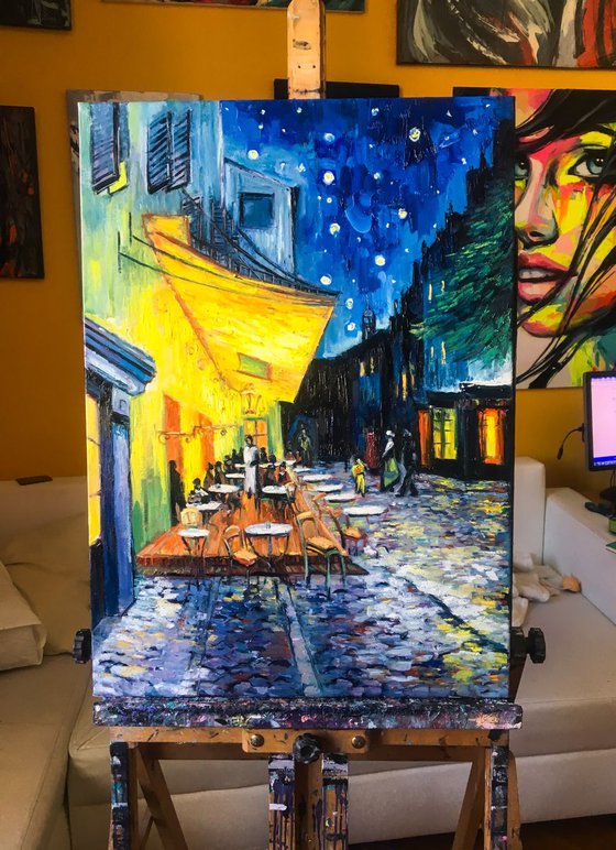 Copy of Van Gogh's "Terrace of a café at night"