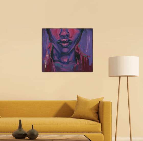 BELIEVER - African purple original painting on canvas