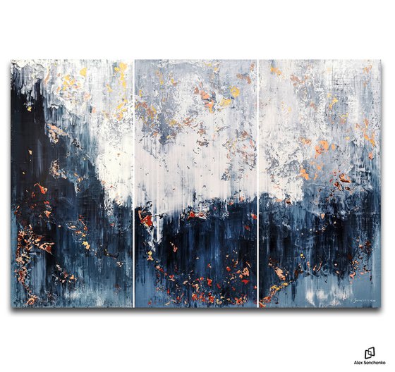 150x100cm. / Abstract triptych / Abstract 2178