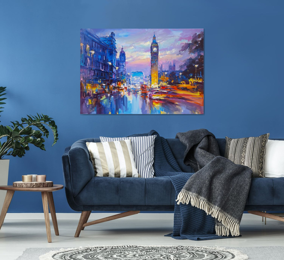 When London Glows After Rain