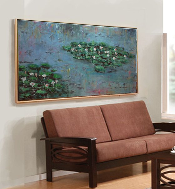 Monet garden 3, 48x24 inches