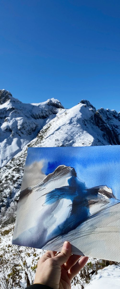 October snow in the mountains by Alla Vlaskina