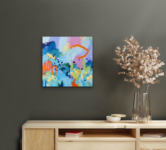 Le jour où j'ai ouvert la porte - Expressive abstract painting - Ready to hang