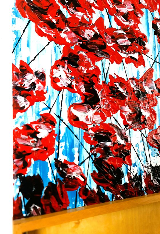 Poppies On Blue 2