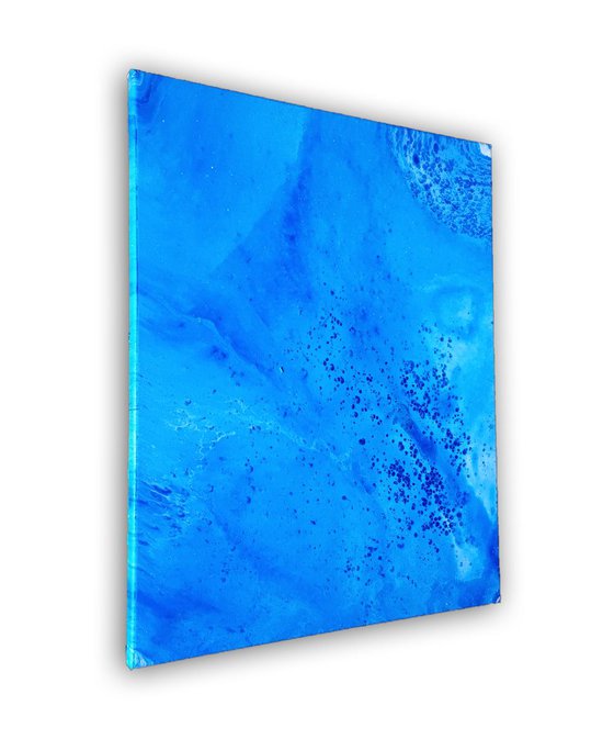 "Blue Twilight" - Original Abstract PMS Acrylic Painting - 16 x 20 inches