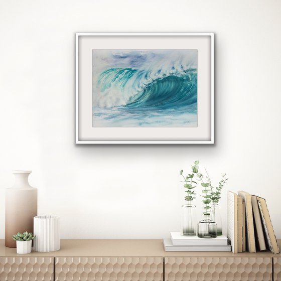 Turquoise sea wave