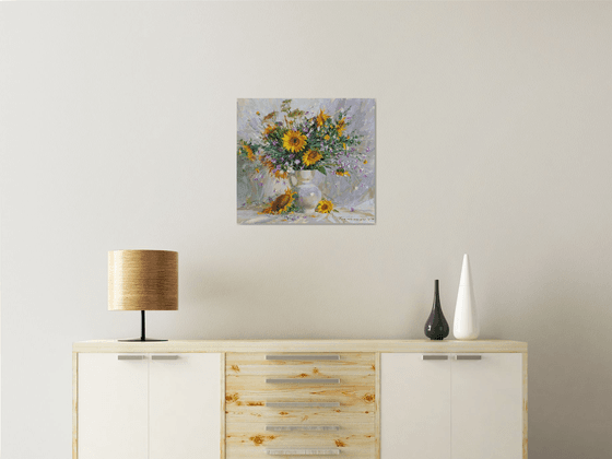 Wildflowers and sunflowers