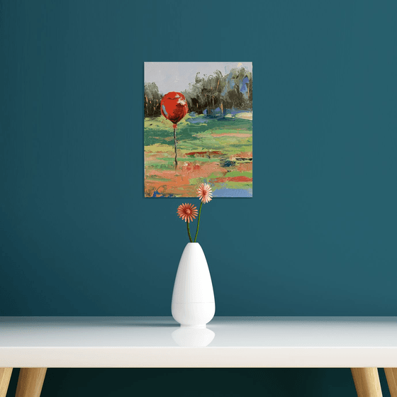 Landscape with an air balloon.