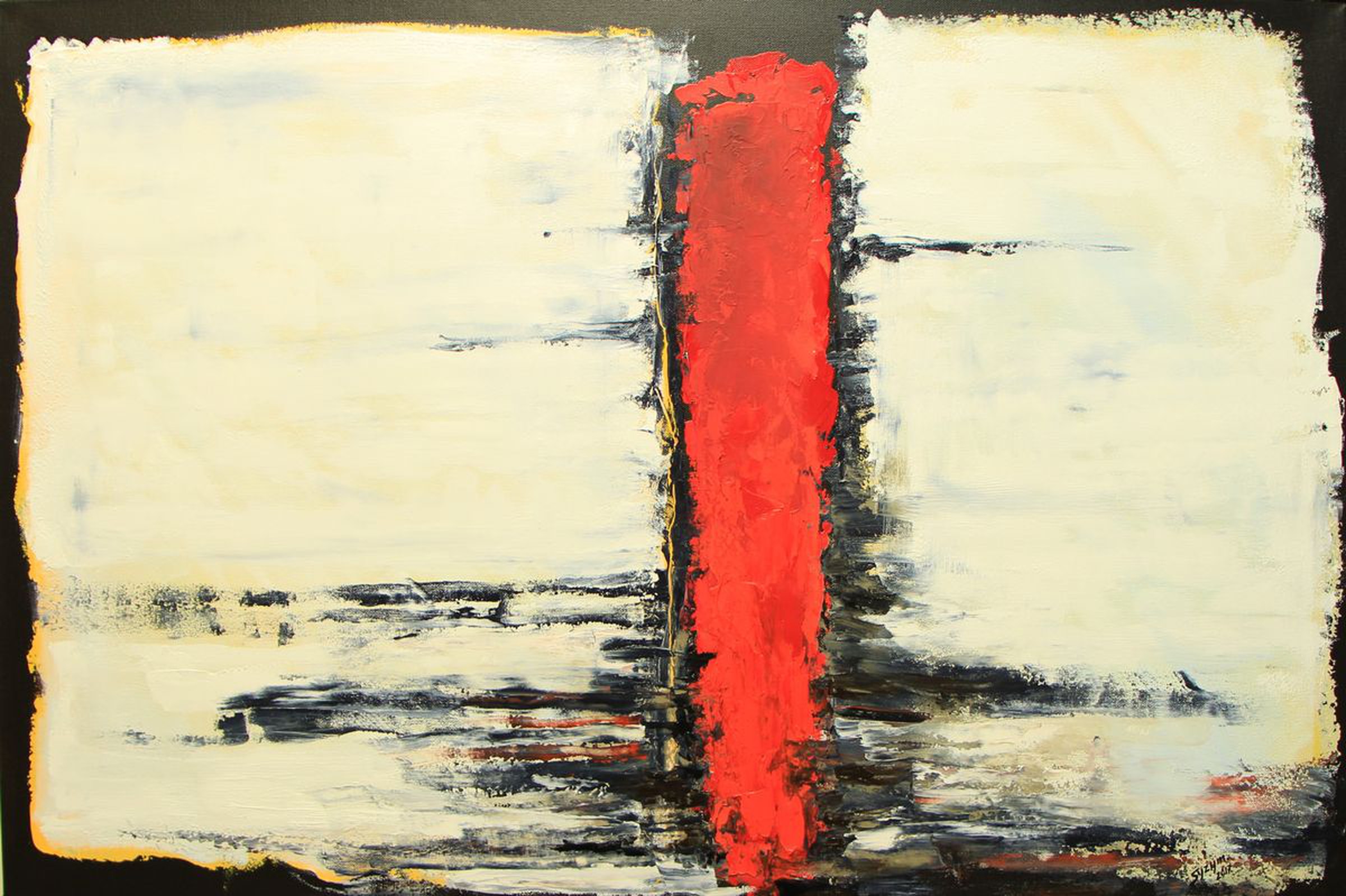 Red Line Oil Painting By Zbigniew Skrzypek Artfinder