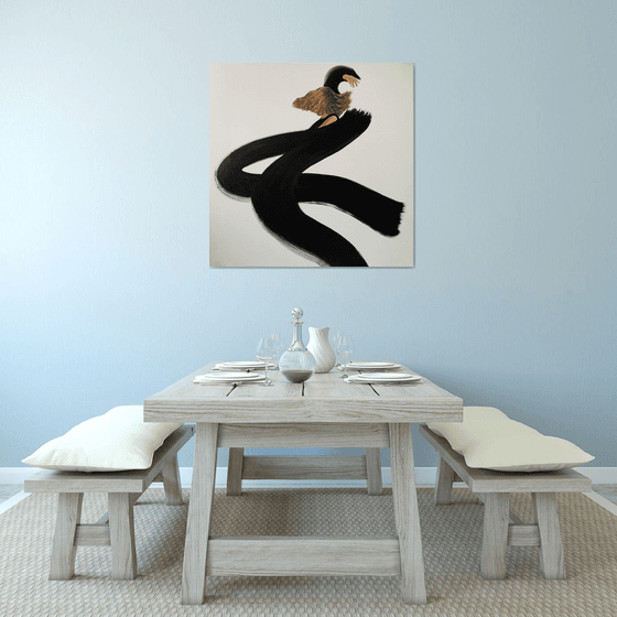 ” woman flying butterfly ”