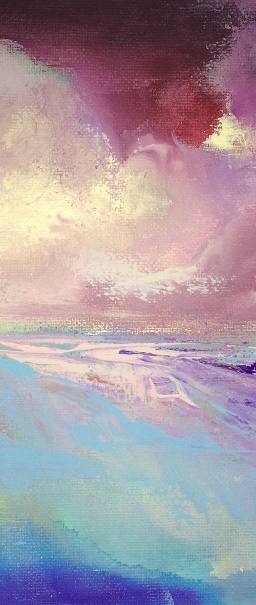 Abstract ~ 'Coastal  IV’    ’ 8" x 8"  On Canvas by Maxine Anne  Martin