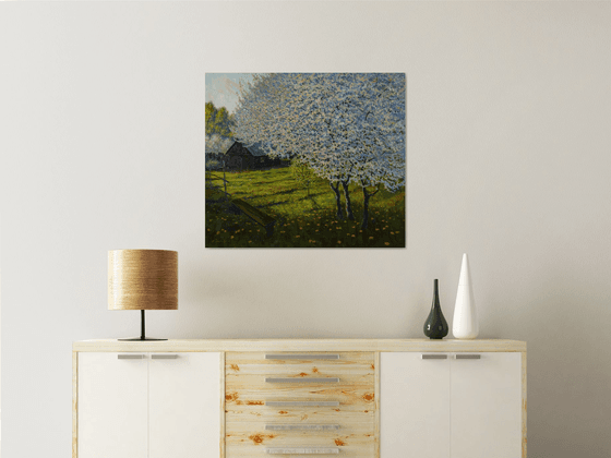 In The Blooming Garden - sunny landscape painting