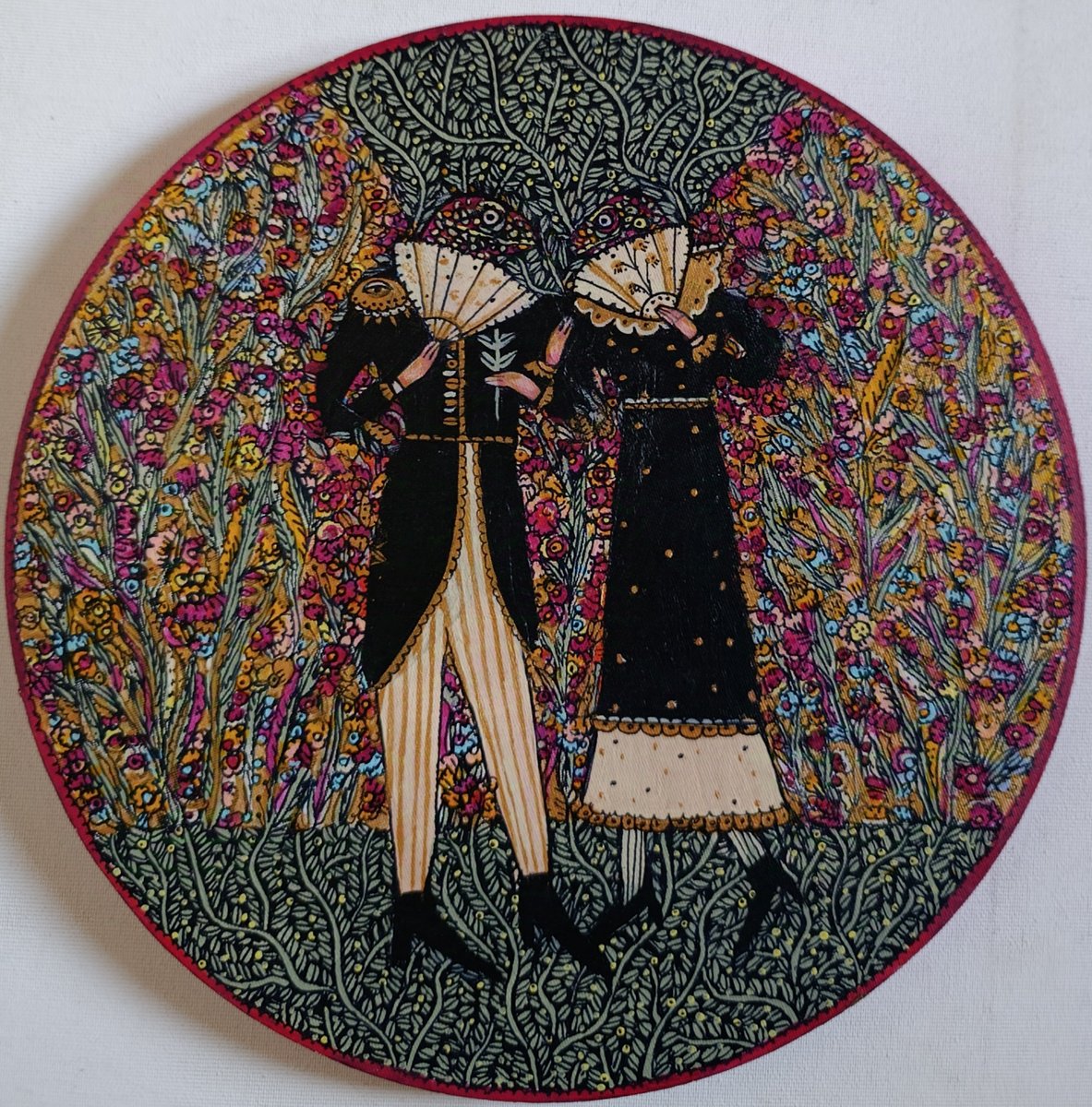 Naive Animal Acrylic Painting By Tetiana Osadchuk, 12 X 12", Secret, Original Artwork