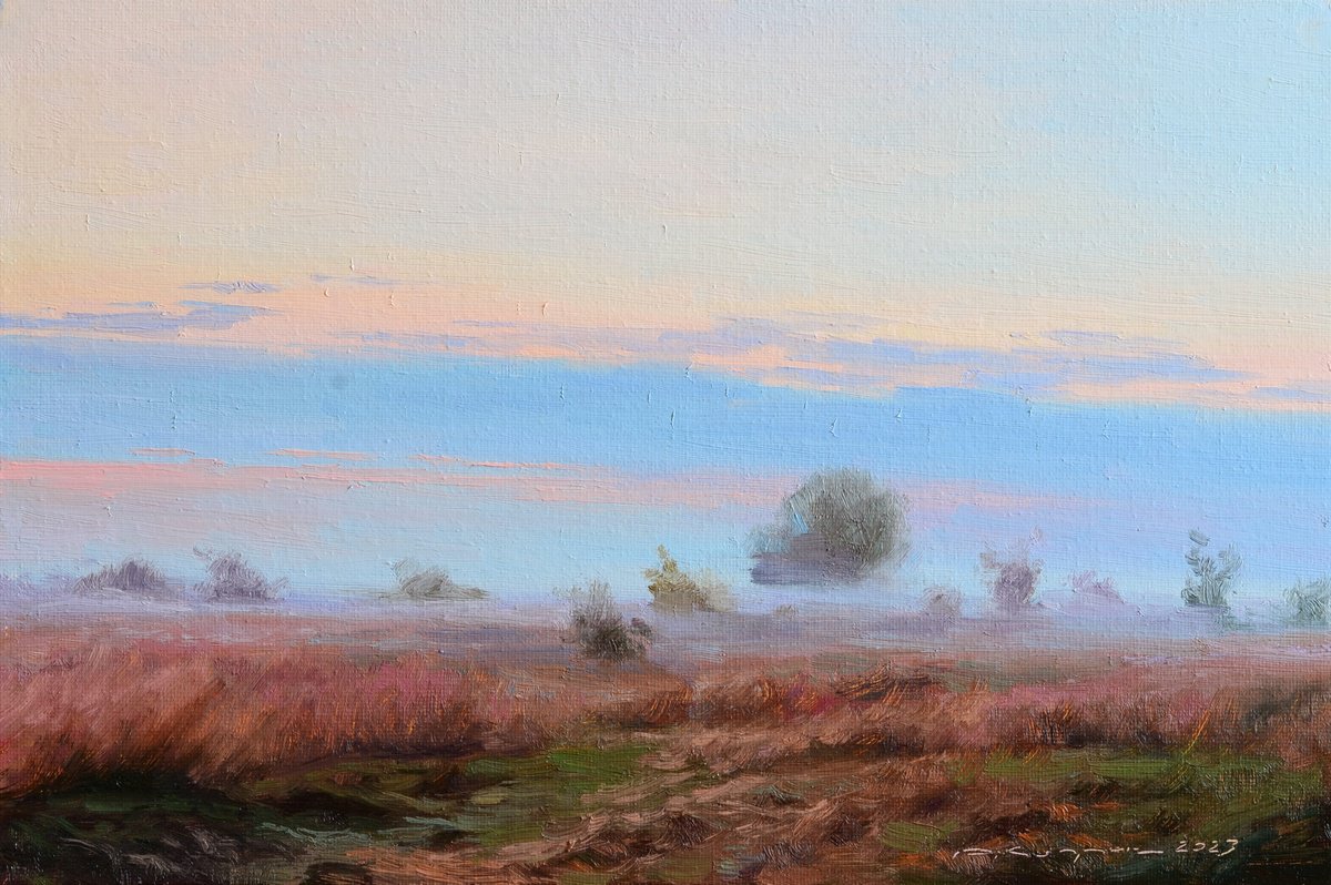 Impressionistic Landscape Oil Painting By Ruslan Kiprych, 12 X 8", Tenderness Of ?utumn, Original Artwork