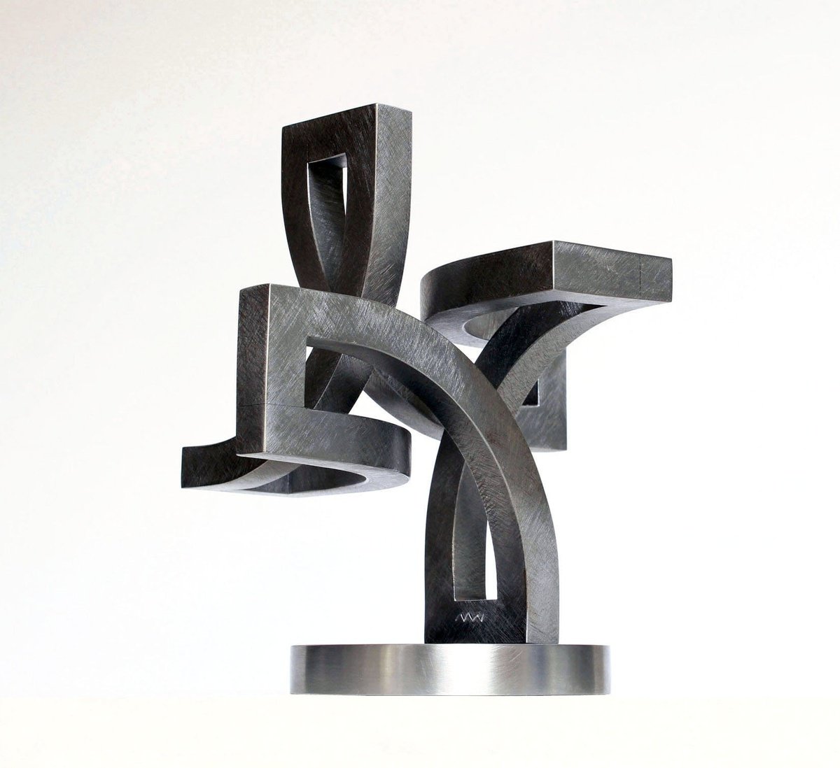 Abstract Sculpture By Nikolaus Weiler, 7 X 7", Schwebende Dynamik, Original Artwork
