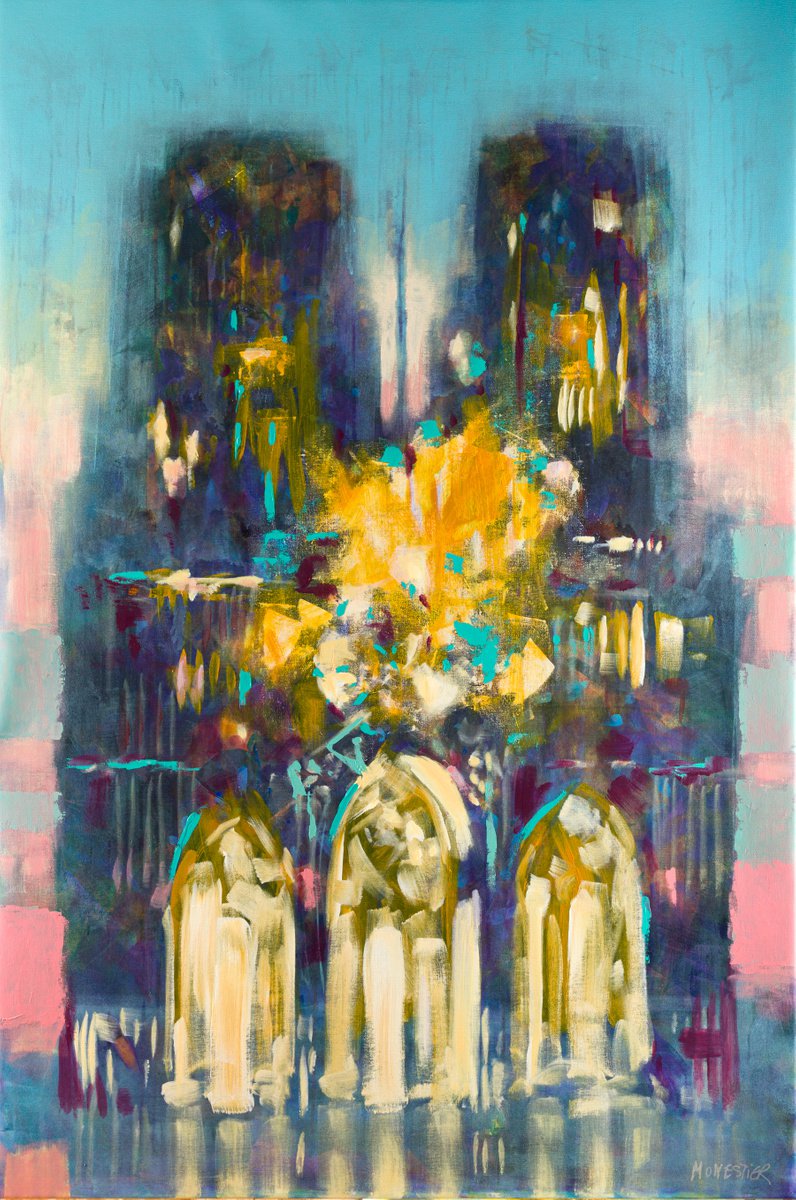 Urban And Pop Acrylic Painting , The Cathedral N°8 By Fabienne Monestier, 39 X 59, Artwork For Sale On Artfinder