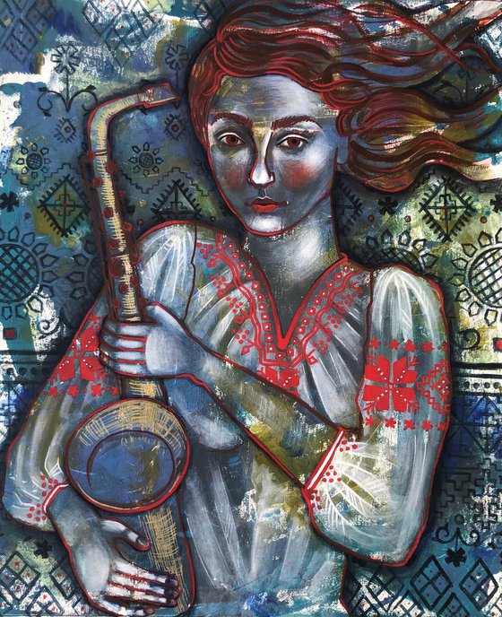 “Veronika” portrait for ukrainian saxophonist