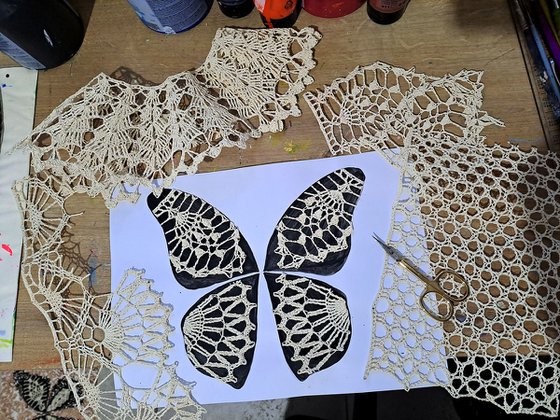 Set of 2 «Caramel Butterflies»