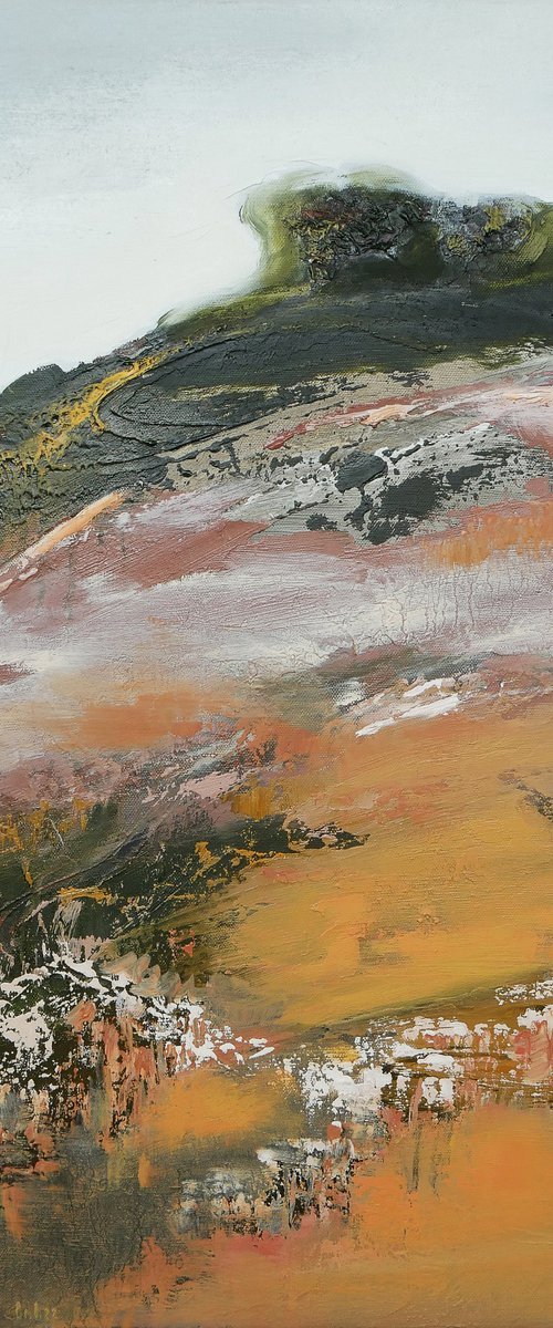 An impressionistic semi abstract landscape "Fields" by Olesia GR