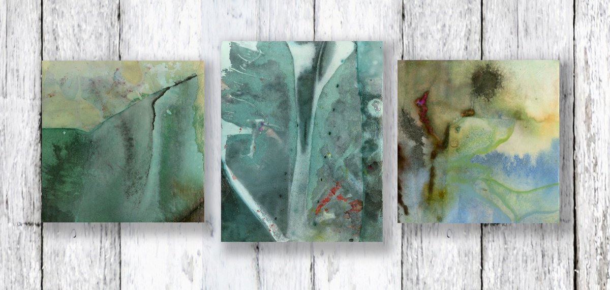 Abstract Painting By Kathy Morton Stanion, 12 X 5", Beneath The Surface Col. 1, Original Artwork