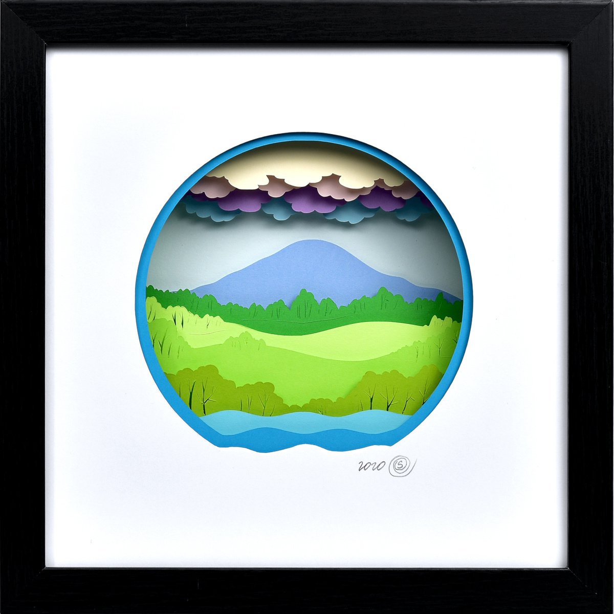 Landscape Sculpture By Olga Skorokhod, 10 X 10", Quiet Afternoon, Original Artwork