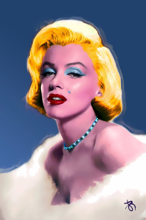 Marilyn Monroe N-27 - Large Pop art Giclée print on Canvas by Retne