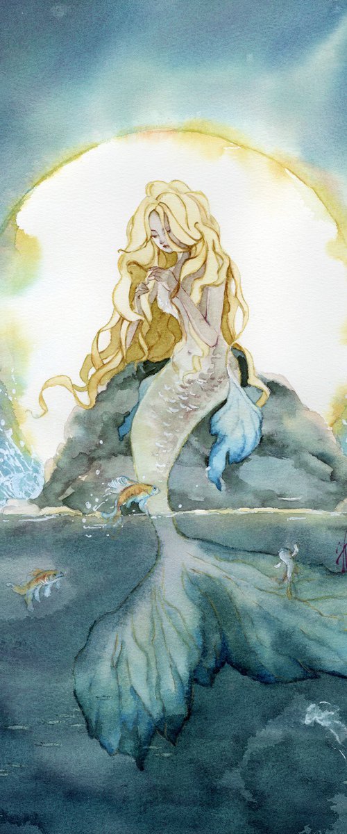 Golden haired mermaid by Yulia Evsyukova