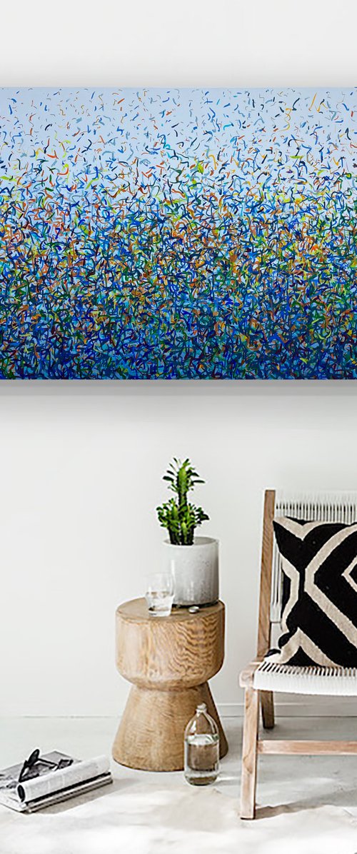 Belongil Dancers 152 x 62cm acrylic on canvas by George Hall